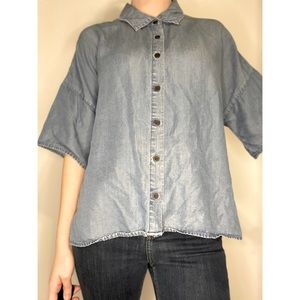 Forever21 Faux Jean Button Down Shirt
